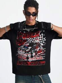 Manfinity VCAY Men's Loose Knit Short Sleeve Crew Neck T-Shirt, Suitable For Summer