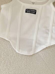 Souflis Souflis 2 件套女婴/婴儿/幼儿 0-3 岁时尚弧形下摆吊带上衣和百褶裙套装，黑色和白色 - 黑與白 - 查看 6