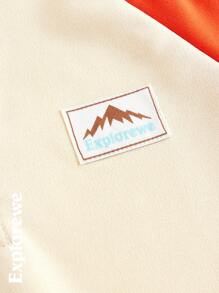 SHEIN Teen Girls Mountain Graphic Print Contrast Color Raglan Sleeve Top And Mini Skirt Casual 2 Pieces Set - Beige - View 11