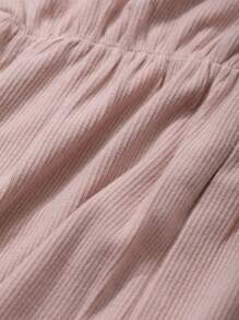 DAZY 女童简约休闲针织连体裤，夏季假期 - 軍綠色 - 查看 8