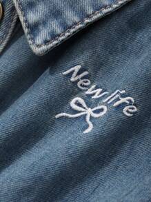 Dazy Kids 青少年女孩牛仔连衣裙，秋季，返校服装 - 藍色 - 查看 7