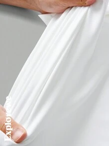 SHEIN T-shirt de sport à manches courtes pour jeune fille avec imprimé graphique blanc pour une utilisation extérieure