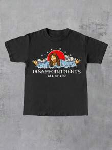 Disappointed You All Funny Jesus Meme Graphic Print Men's T-Shirt - Black - View 3