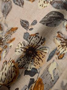 Rusticease 女士花卉印花圆领喇叭袖宽松衬衫，度假装 - 彩色 - 查看 3