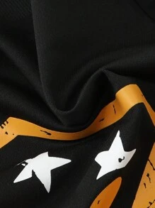 ROMWE MEN Street Life Men Set (Boxy Fit Printed T-Shirt + Loose Layered Sweatpants) - Yellow - View 4