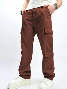 Manfinity EZcore Men's Cargo Pocket Straight Leg Loose Casual Jeans