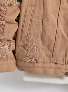 Manfinity Homme 男士休闲牛仔夹克，纯色，简约时尚，日常穿着，秋季款