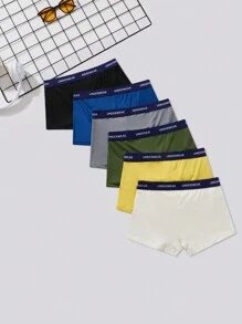 6 件装青少年字母印花三角裤 - 彩色 - 查看 2