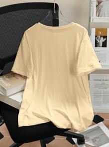 Tween Boy Basketball Print Round Neck Loose Casual Short Sleeve T-Shirt