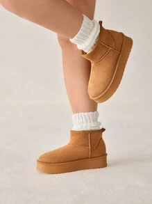 CUCCOO CURVES Plus Size & Width Thick Sole Fashion Warm Snow Boots, Autumn/Winter