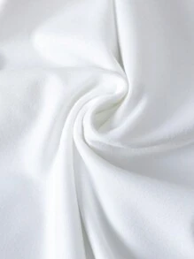 女宝宝纯色圆领短袖休闲连体衣 - 白色 - 查看 7
