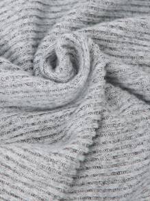 SHEIN Explorewe Tween Girls' Spring & Autumn Off Shoulder Knit Jumpsuit With Butterfly Sleeve & Bow Decor - Grey - View 5