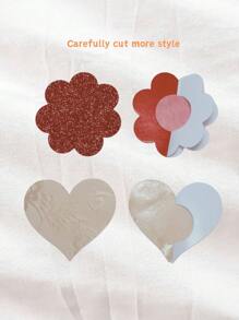 2 Pairs Heart Shaped Nipple Covers, Minimalist & Fashion For Casual Everyday Wear - Multicolor - View 2