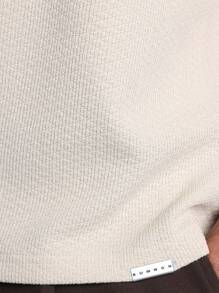 SUMWON 优质纹理平纹针织宽松基本款 T 恤，休闲街头风格罗纹圆领 T 恤，经典都市基本款上衣，适合所有季节分层穿着