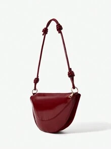 BizChic Bolso de hombro de mujer de color liso, de alta capacidad, para uso casual u oficina, bolso de mano rojo