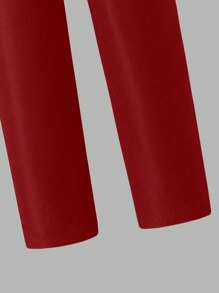 SHEIN 2 件套青少年男孩绅士套装，包括无袖背心夹克和长裤，优雅正式西装，适合生日派对、婚礼、正式场合、周年纪念、毕业典礼 - 酒紅色 - 查看 4