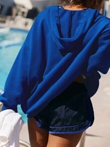 SHEIN EZwear Plus Size Effen Kleur Losse Fit Hoodie