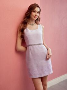 MOTF PREMIUM Vestido de tirantes con bordado floral, conjunto de San Valentín