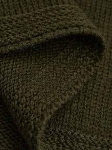 SHEIN LUNE Solid Color Turtleneck Sleeveless Tie-Up Simple Casual Knit Top In Fall/Winter - Army Green - View 7