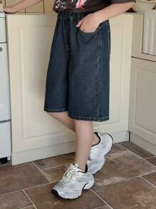 Dazy Kids Tween Girl Denim Shorts,Girls Summer Outfits,Back To School Clothes - Dark Wash - View 3