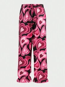 Manfinity RebelGame 大码男式宽松心形图案编织长裤