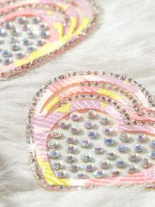 Cubrepezones con corazón con adorno de rhinestones para el Día de San Valentín