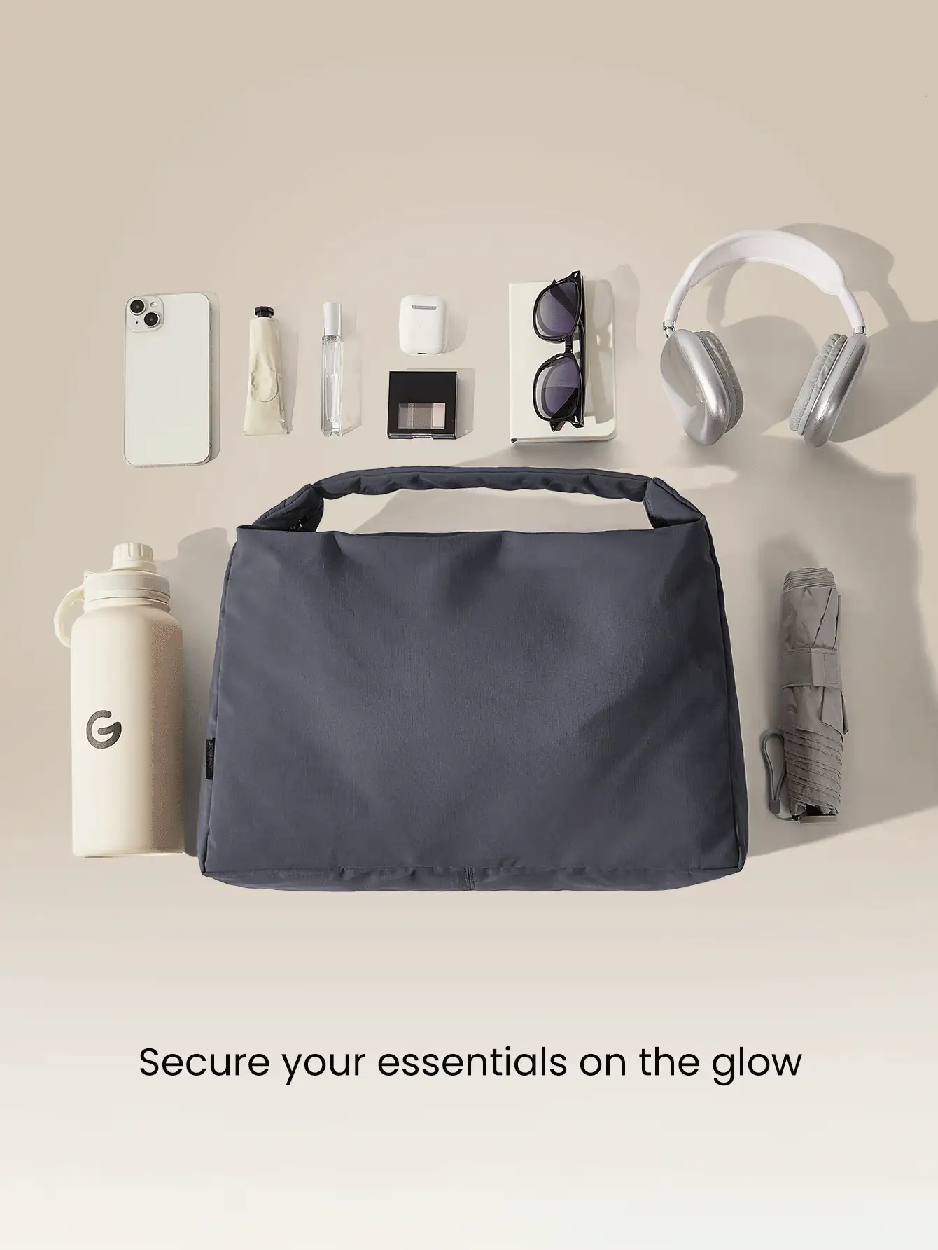 GLOWMODE 17L Unadjustable Textured Water-Resistant Shoulder Bag Fall Winter - Grey - View 3