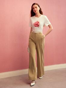 MOTF PREMIUM PRESS CREASE TAILORED SUIT PANTS, WIDE LEG PANTS,SPRING/SUMMER - Khaki - View 5