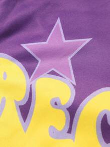 Manfinity EMRG Men's Casual Letter Print Hooded Sweatshirt, Autumn/Winter - Purple - View 7