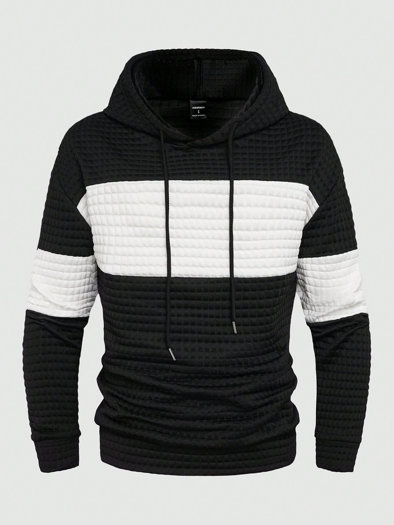 Manfinity Dauomo Men's Contrast Color Long Sleeve Drawstring Hooded Casual Sweatshirt, Autumn/Winter