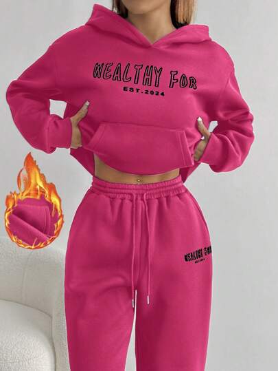 SHEIN Unity Women Letter Print Pocket Hoodie Sweatshirt, Casual Daily Wear Graduation,Back To School,Graduation,Teacher For Women,Back To School Pullover Fall Sweatshirt