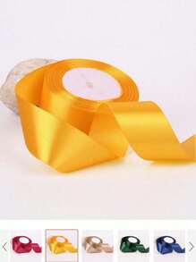 SHEIN 4厘米 X 22米缎带卷（1卷）- 多种颜色用于礼品包装、婚礼装饰、发饰、珠宝包装、DIY工艺品、蛋糕装饰、派对用品、花束、书签、家居装饰、缝纫项目、节日DIY、礼品盒和创意艺术 - 彩色 - 查看 3