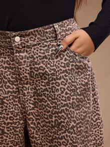 Forever 21 Autumn/Winter New Low Waist Peg-Leg Leopard Print Jeans - Multicolor - View 7