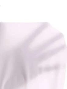 女童优雅简约时尚翻领插肩长袖纯色衬衫，带 3D 蝴蝶结和珍珠装饰，百搭 - 白色 - 查看 8
