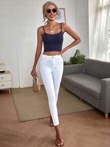 SHEIN BAE 素色短版吊帶上衣