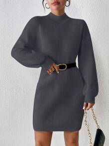 Calvaya Women's Stand Collar Long Sleeve Casual Short Dress, Fashionable & Versatile