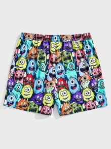 Manfinity VCAY Pantalones cortos casuales holgados de tela tejida para hombres de tallas grandes