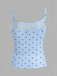 Muchica 夏季女士多色针织吊带背心，波尔卡圆点简约休闲时尚，适合日常穿着 - 彩色 - 查看 6