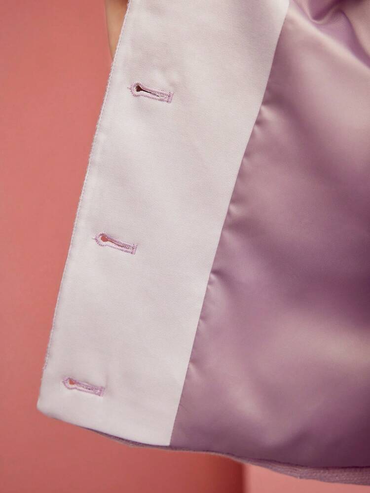 FLORAL EMBROIDERY BUTTON UP BOXY BLAZER,VALENTINE'S DAY,SPRING/SUMMER