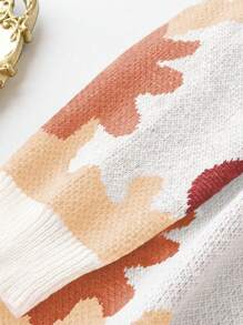 SHEIN LUNE Plus Size Open Front Long Sleeve Graphic Detail Casual Shirt For Daily Wear - Multicolor - View 3