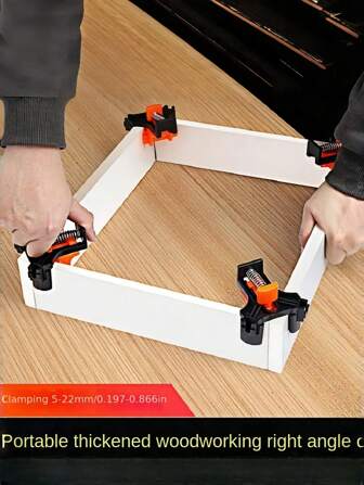 Abrazadera de ángulo recto para trabajos de carpintería, abrazadera de esquina de 90 grados para marcos de fotos, contenedores de peces, manualidades DIY, herramientas de mejora del hogar, precisa, resistente, duradera y ajustable, abrazadera de pegamento de madera, herramientas de carpintería, artículos esenciales para el taller