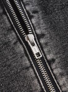 SHEIN 女士休闲洗水牛仔吊带背心 - 黑色 - 查看 4