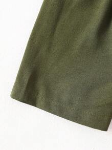 Infant & Baby Girl Casual Fashion Ruffle Trim Sleeveless Romper, Suitable For Summer & Vacation - Green - View 8