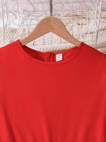 Sparklyn 少女红色时尚可爱甜美女孩个性化连体裤，舒适透气，热情似火，情人节 - 酒紅色 - 查看 3