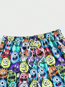 Manfinity VCAY Pantalones cortos casuales holgados de tela tejida para hombres de tallas grandes