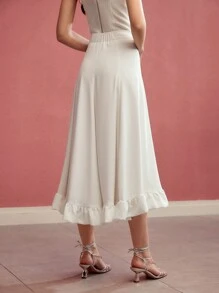 MOTF PREMIUM RUFFLE HEM DRAPED SKIRT