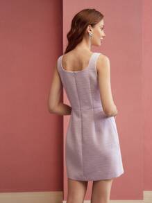 MOTF PREMIUM Vestido de tirantes con bordado floral, conjunto de San Valentín