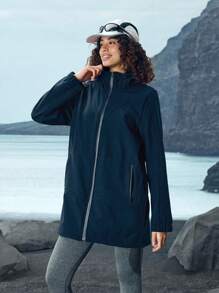 In My Nature Women's Drawstring Hooded Outdoor Raincoat Jacket