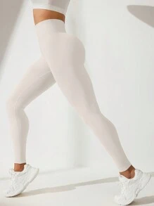 SHEIN Sports Jambiere de fitness de zi cu zi cu talie înaltă pentru femei