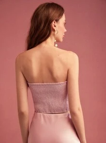 MOTF PREMIUM FLORAL PATCHED TUBE TOP,VALENTINE'S DAY,SPRING/SUMMER - Pink - View 4